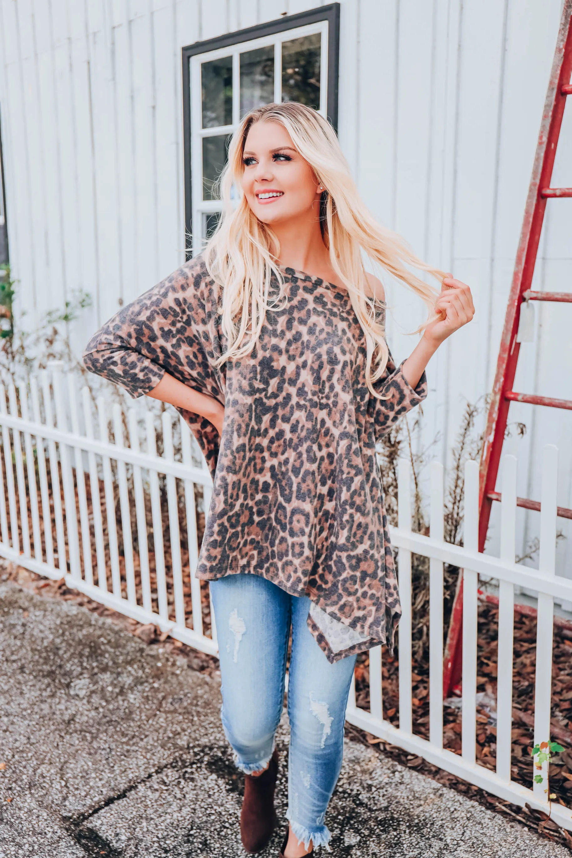 Quinn Asymmetrical Poncho - Brown S/M-2X/3X