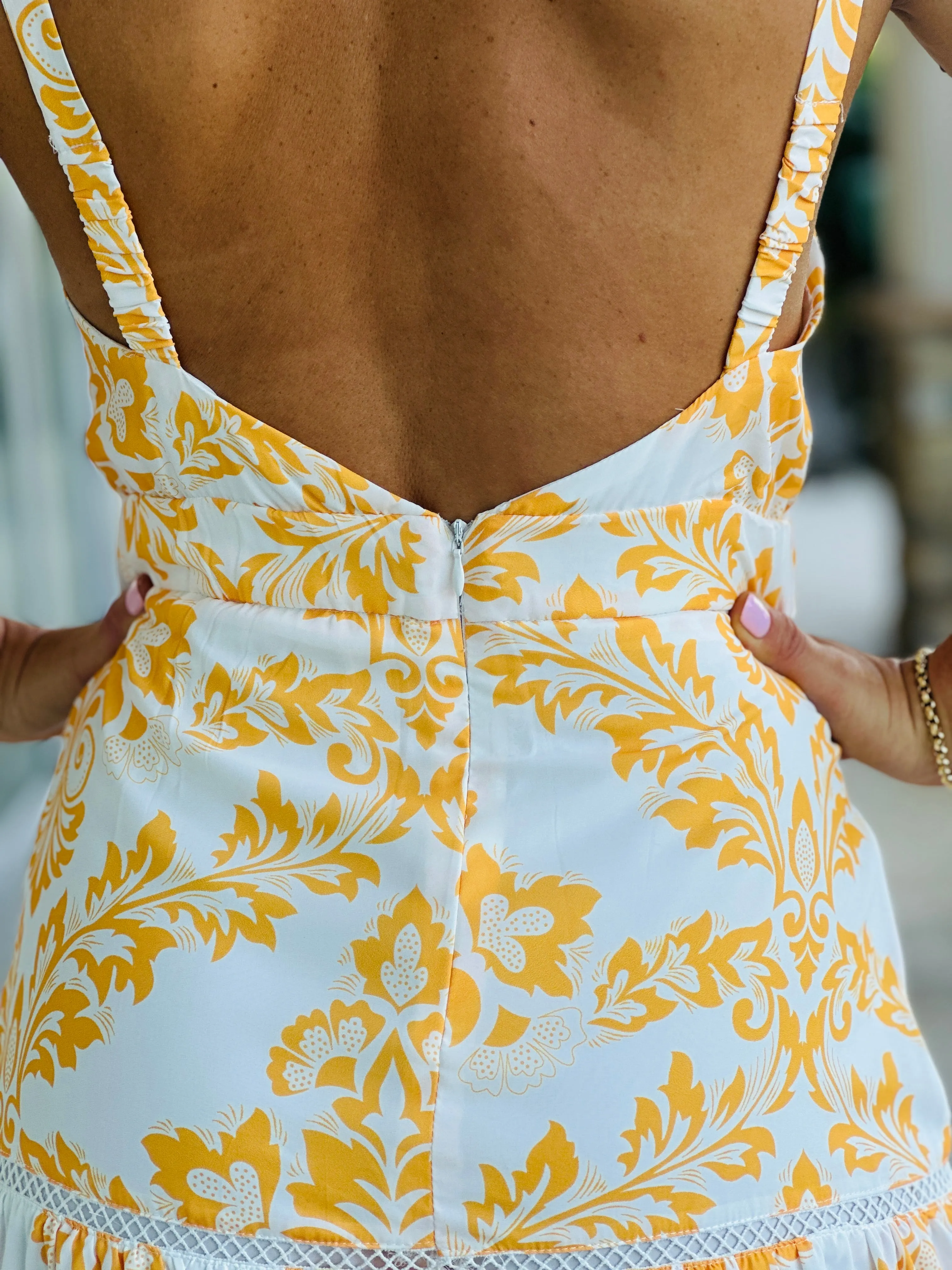 "Gemma" Maxi Dress With Spaghetti Straps, Fitted Waist With A Maxi Trim.