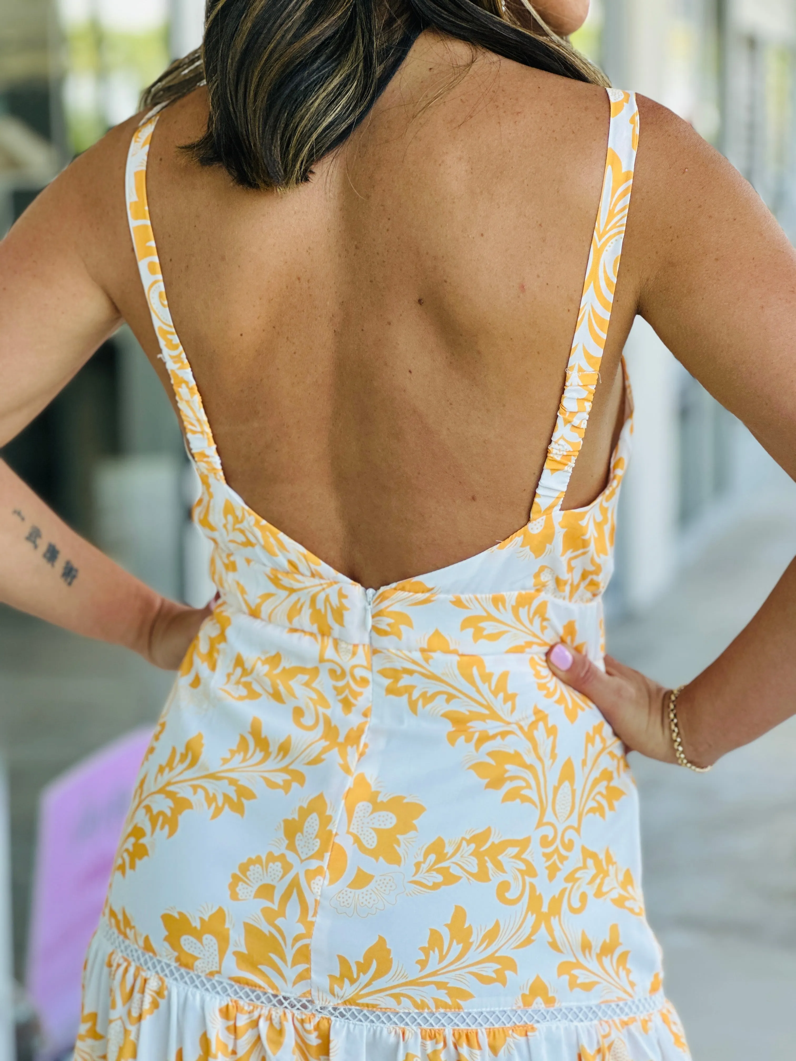 "Gemma" Maxi Dress With Spaghetti Straps, Fitted Waist With A Maxi Trim.