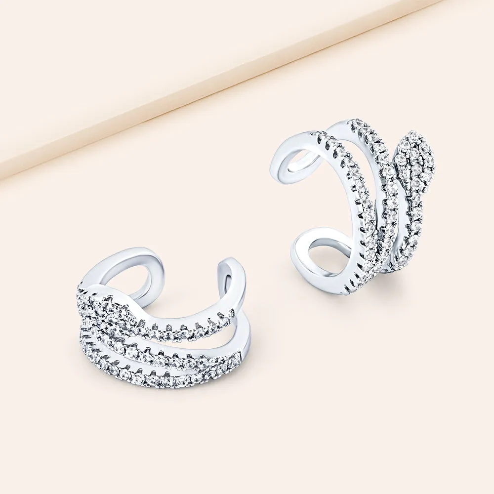 "Serpentia" Set of Two Pave Ear Cuffs