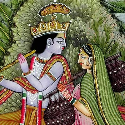 Radha's Love For krishna - set of 2 Paintings