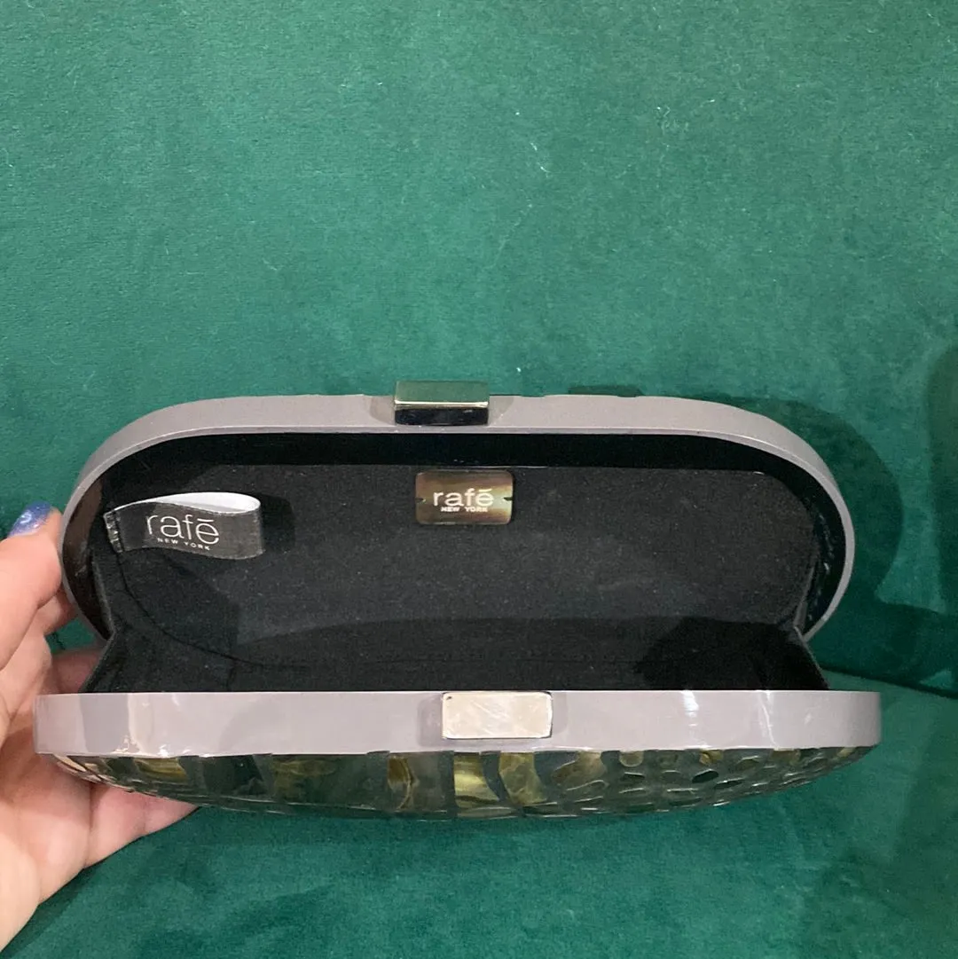 Rafe New York Oval Grey and Irridescent Oval Clutch