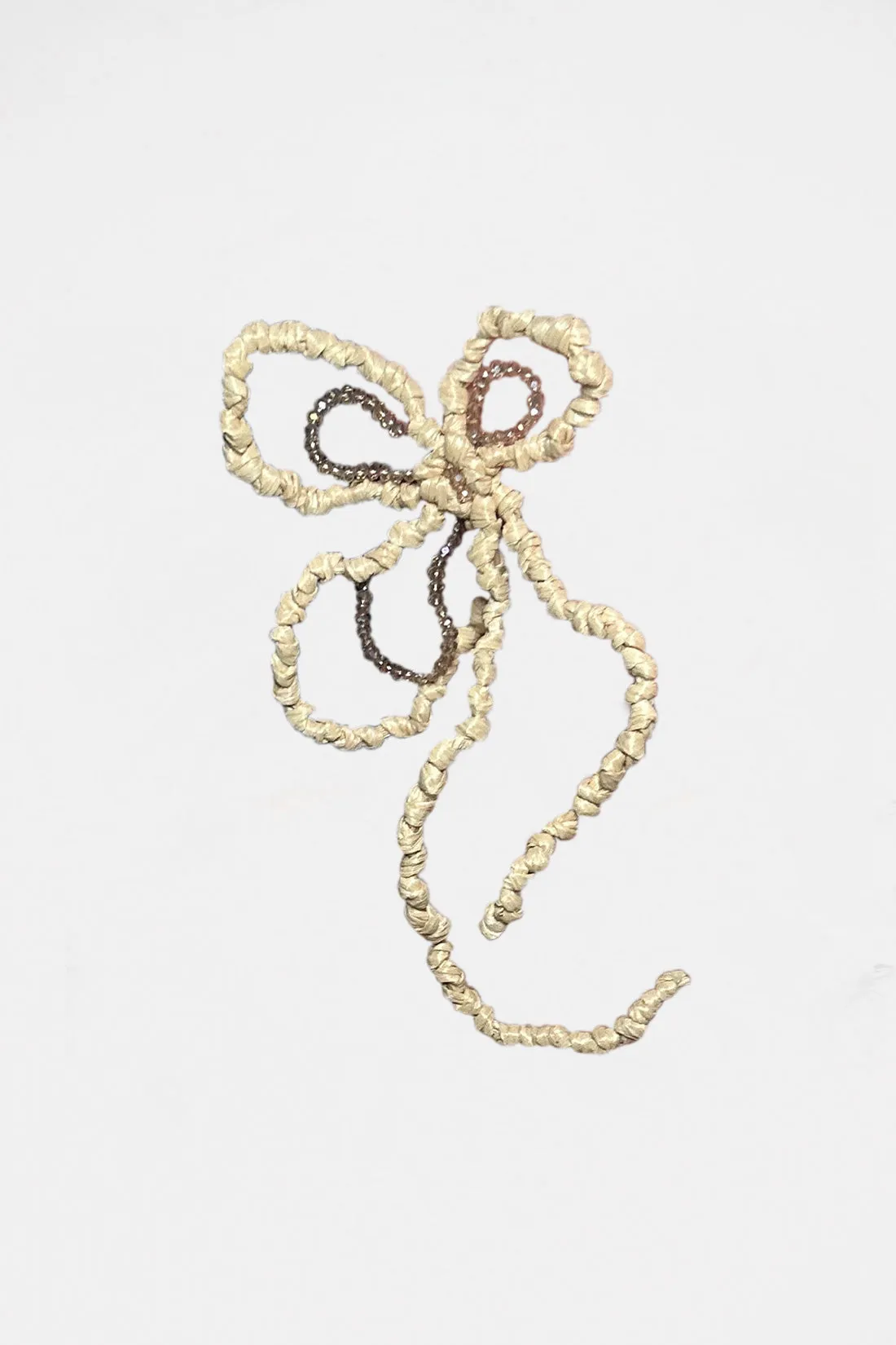 Raffia Flower Earring in Beige