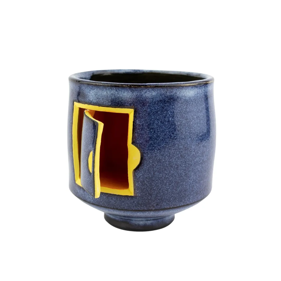 Randy Schutt Blue Stoneware Cup