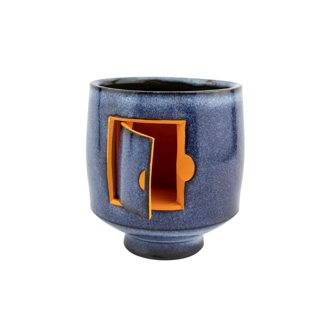 Randy Schutt Blue Stoneware Cup