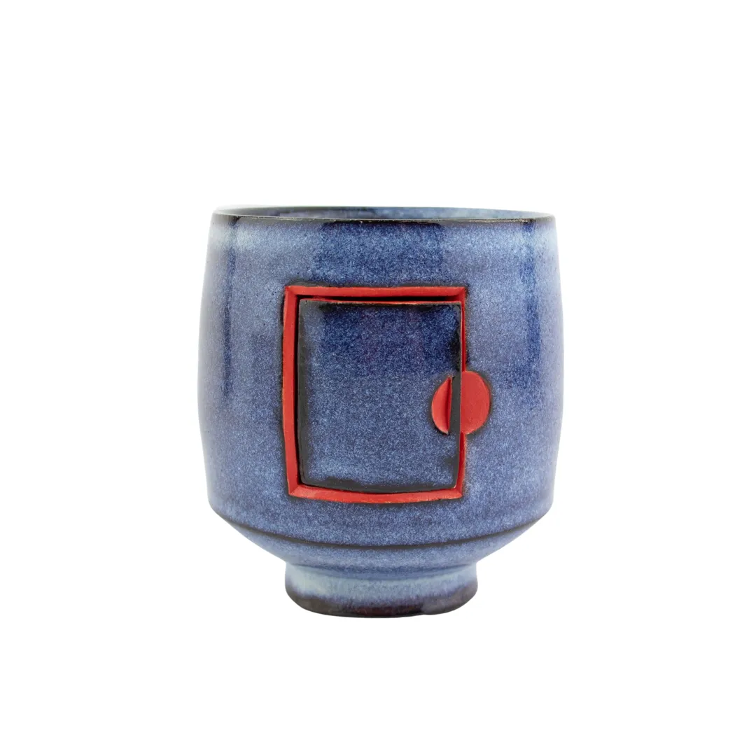 Randy Schutt Blue Stoneware Cup