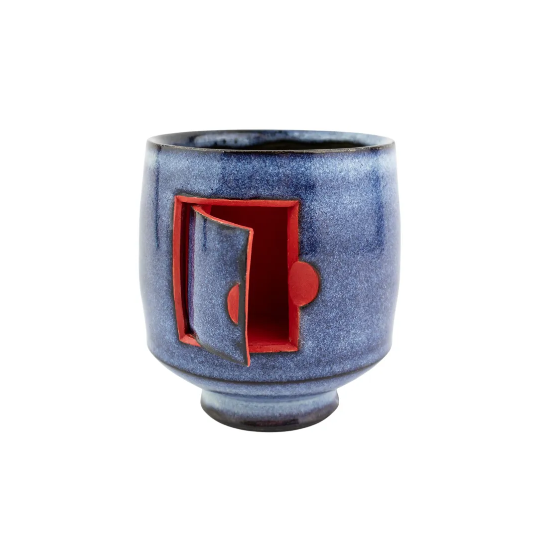 Randy Schutt Blue Stoneware Cup