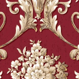 Red Bold Vintage Damask CS35622 Wallpaper