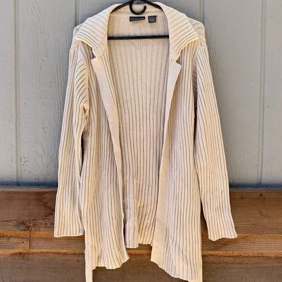 Relativity thick knit duster sweater tie cardigan