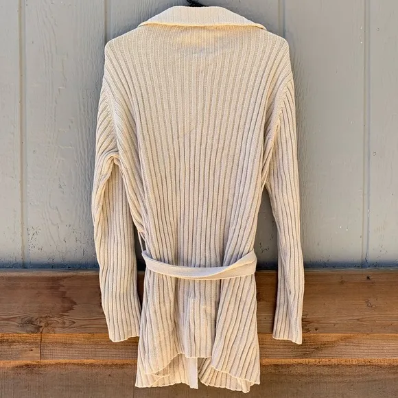 Relativity thick knit duster sweater tie cardigan