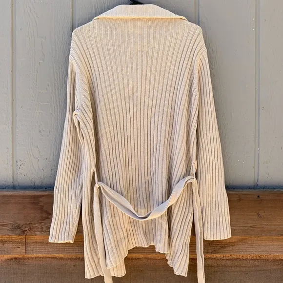Relativity thick knit duster sweater tie cardigan