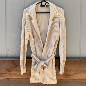 Relativity thick knit duster sweater tie cardigan