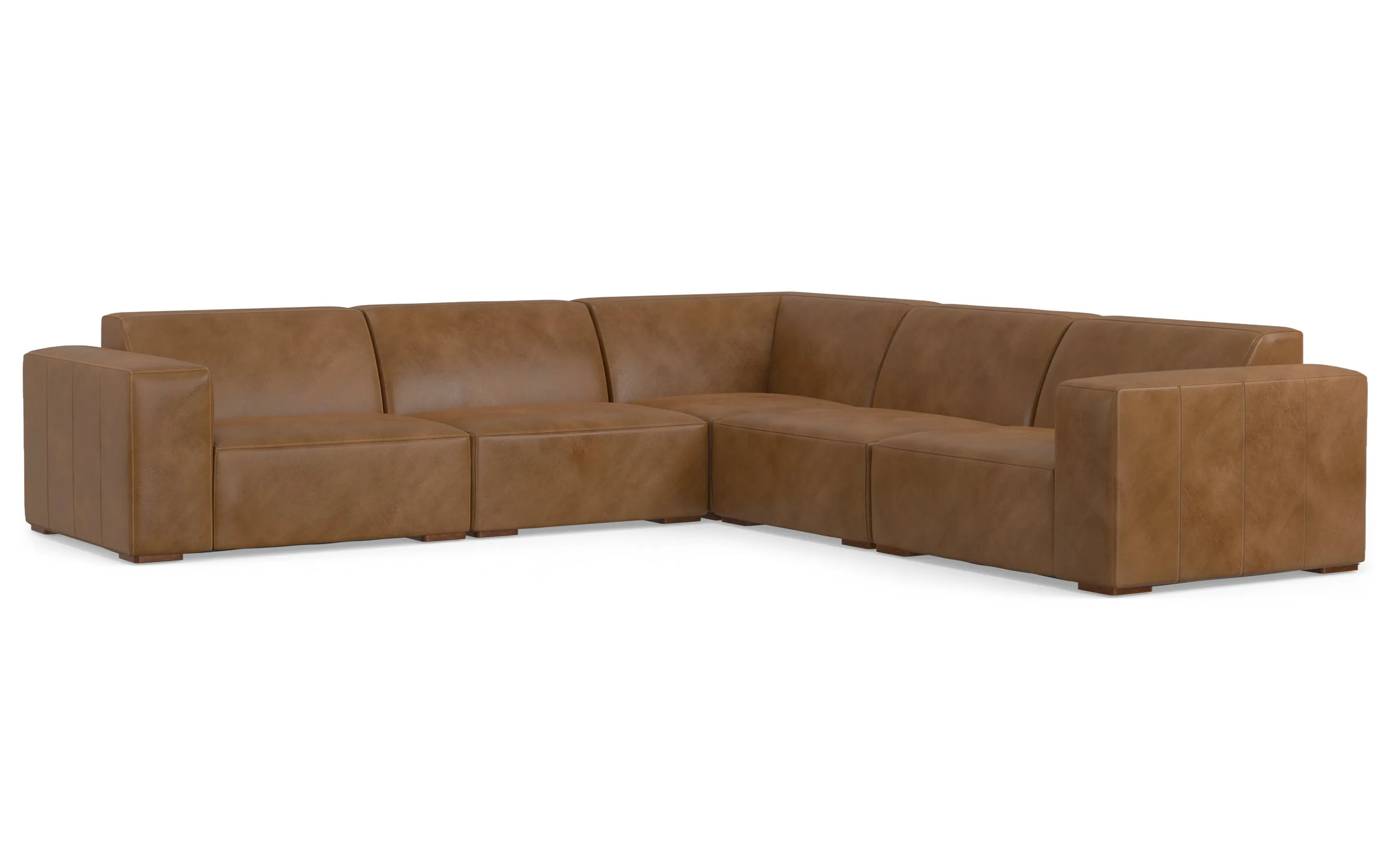 Rex Corner Sectional in Genuine Leather