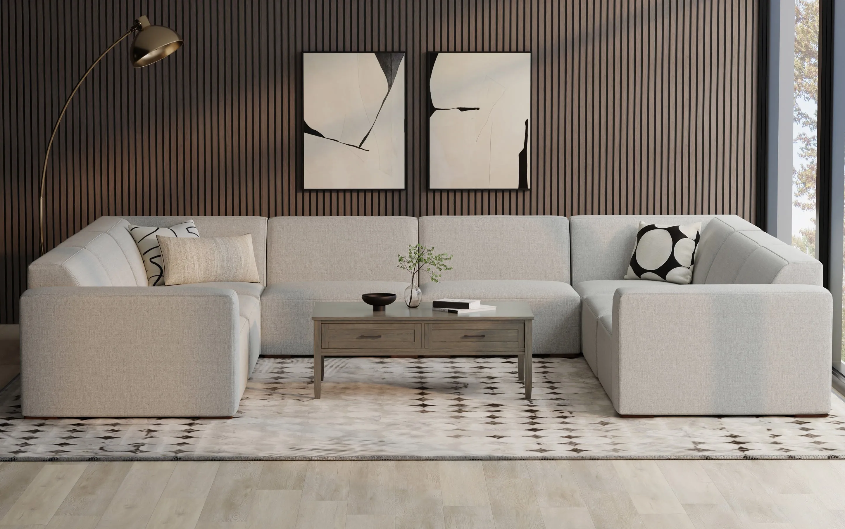 Rex U-Shaped Sectional in Performance Fabric