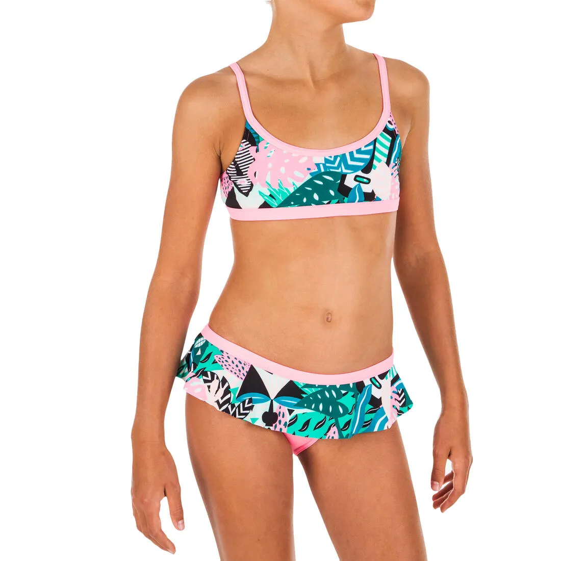 Riana Girls' Two-Piece Skirt Swimsuit