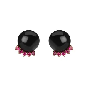 Rosa Earrings | Black Jade & Rubies