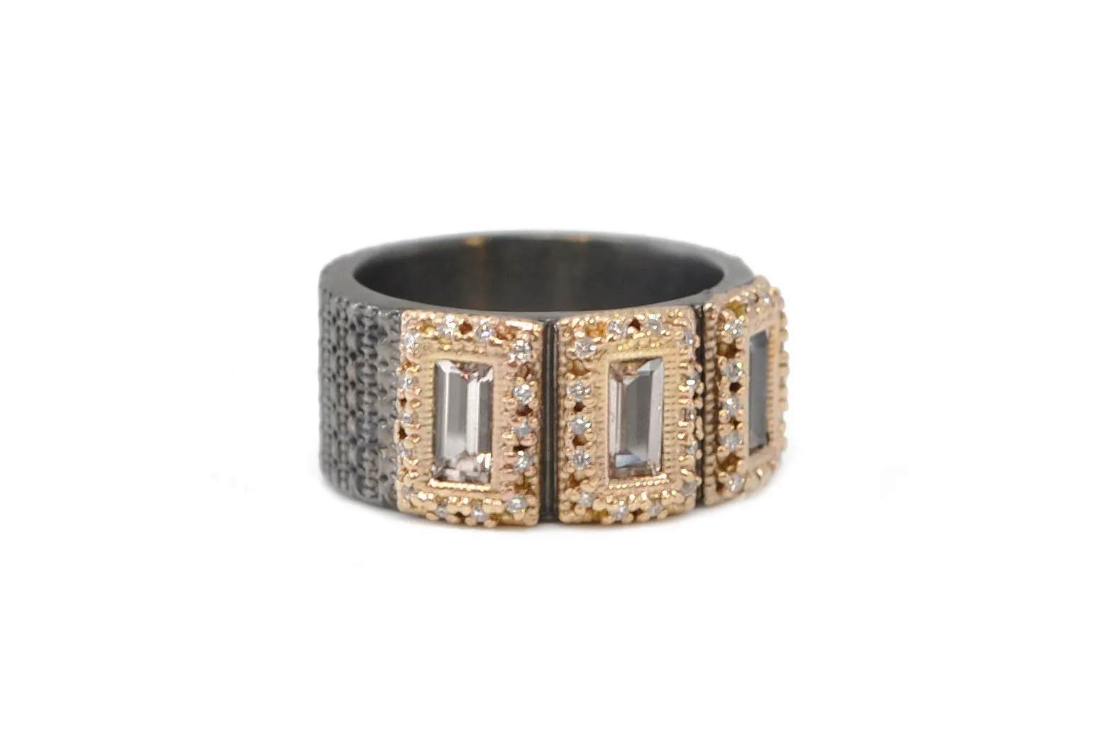 ROSE GOLD MORGANITE BAGUETTE STATEMENT RING