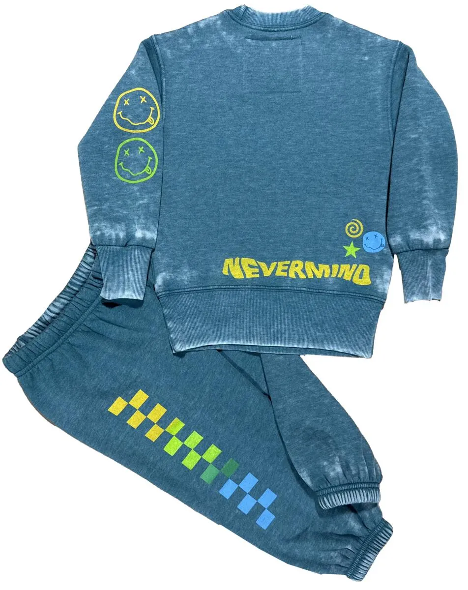 Rowdy Sprouts Nirvana Crew Neck Sweatshirt River Green