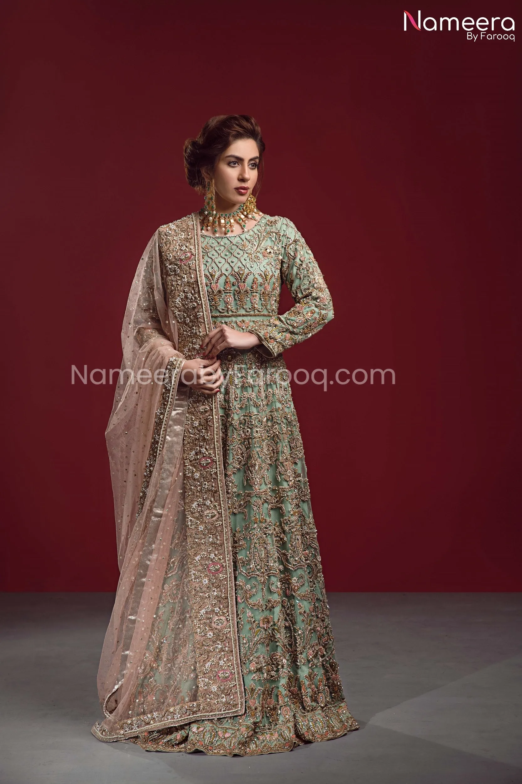 Royal Pakistani Online Maxi Dress for Bride 2021 #BR147