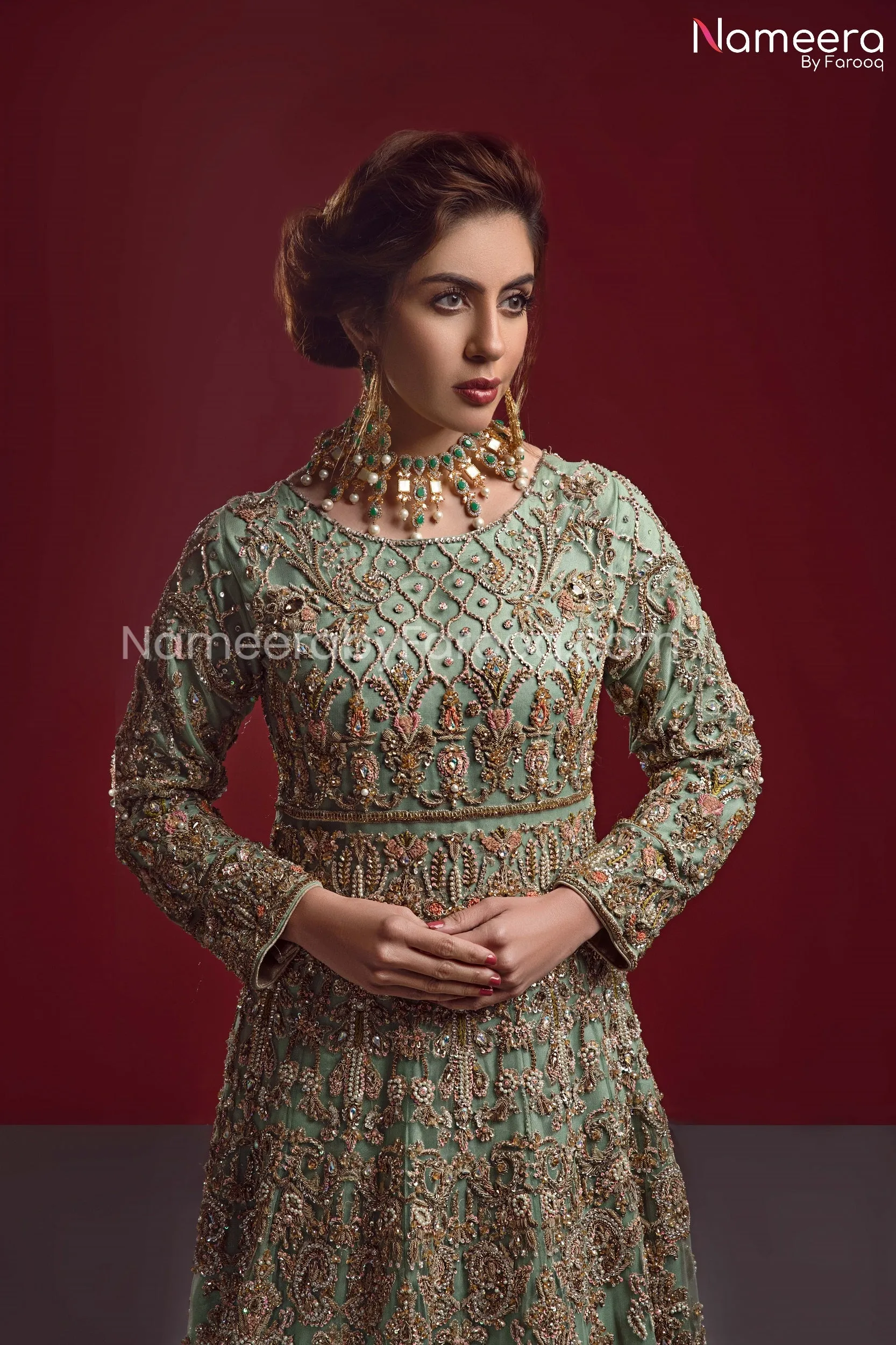 Royal Pakistani Online Maxi Dress for Bride 2021 #BR147