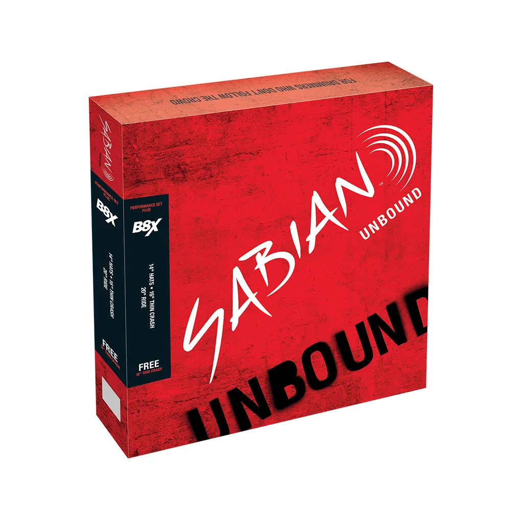 Sabian 45003XG B8X Performance Set Plus w/14in Hats, 16in Crash, 20in Ride, Free 18in Crash