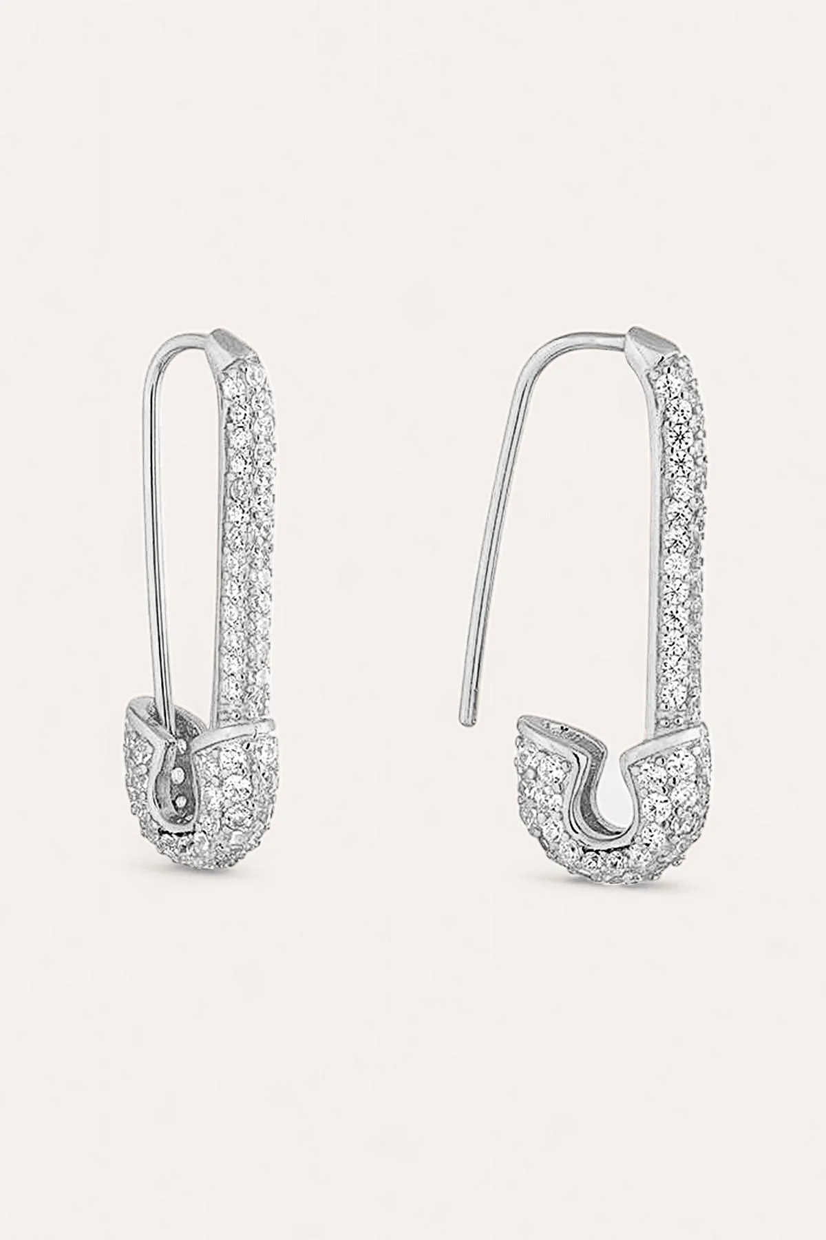 Safety Pin EarringBling(Silver)
