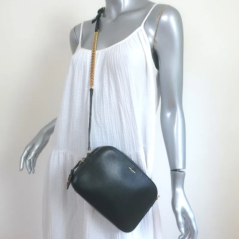 Saint Laurent Camera Bag Black Smooth Leather Chain Strap Crossbody