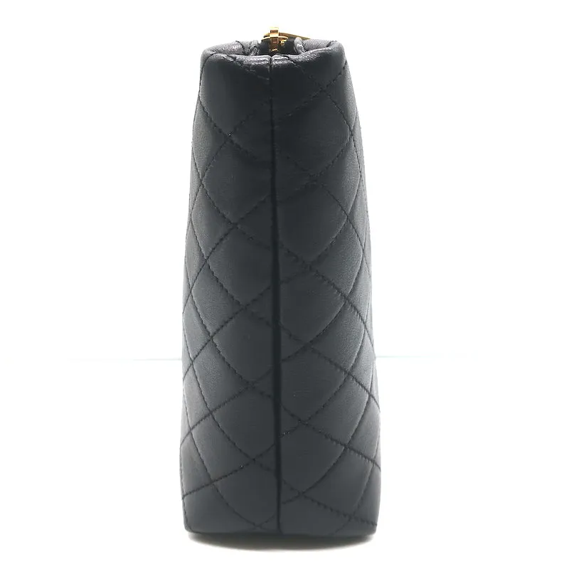 Saint Laurent Gaby Cosmetic Pouch Black Quilted Leather Small Clutch NEW
