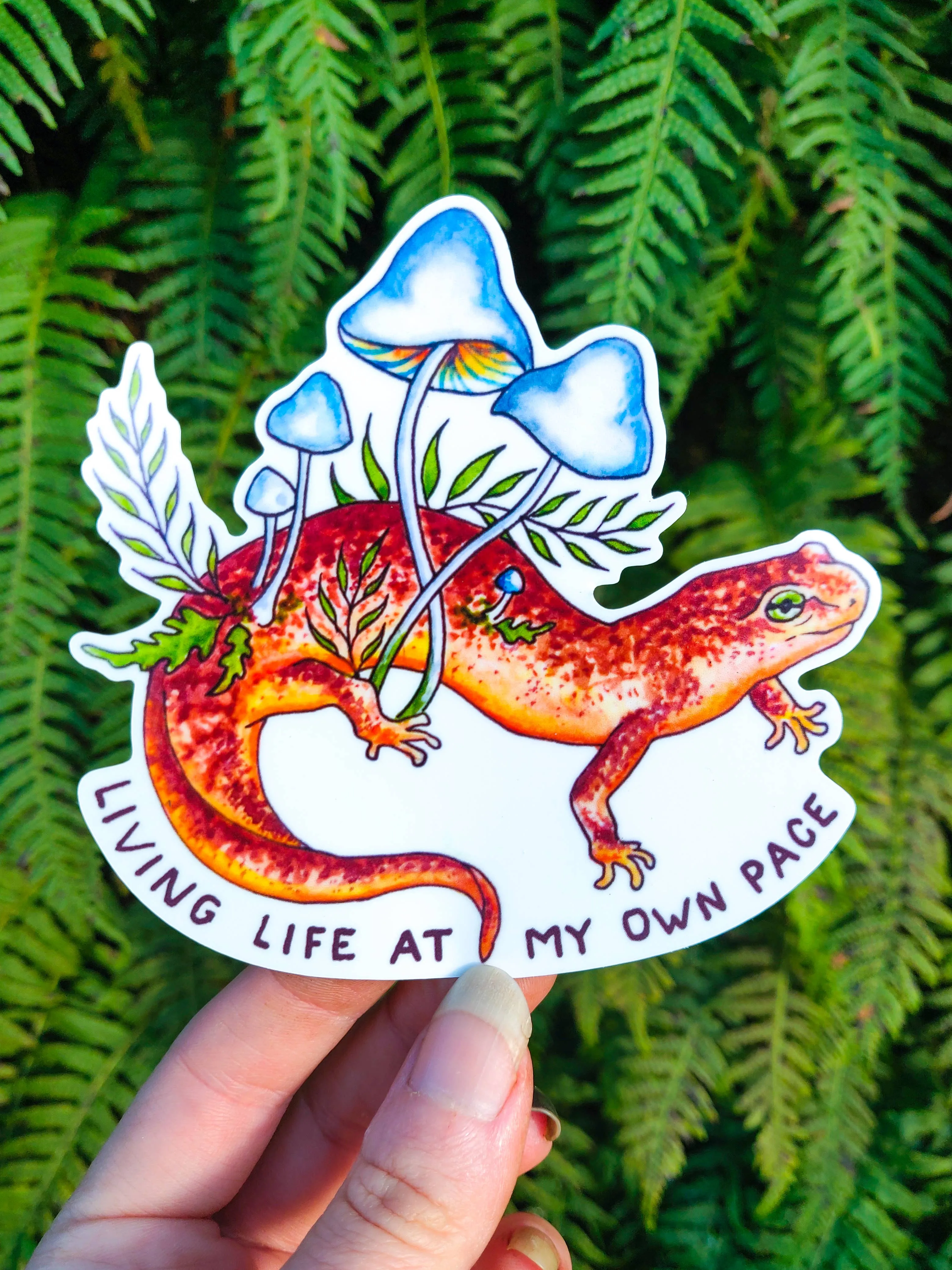 Salamander Shroom Vinyl Sticker