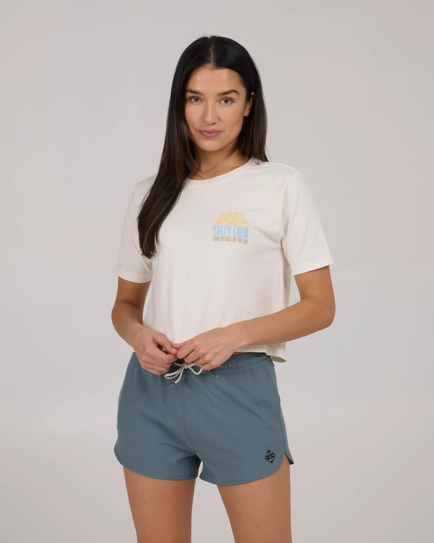 Salty Crew Womens In The Rays Crop Tee - Off White