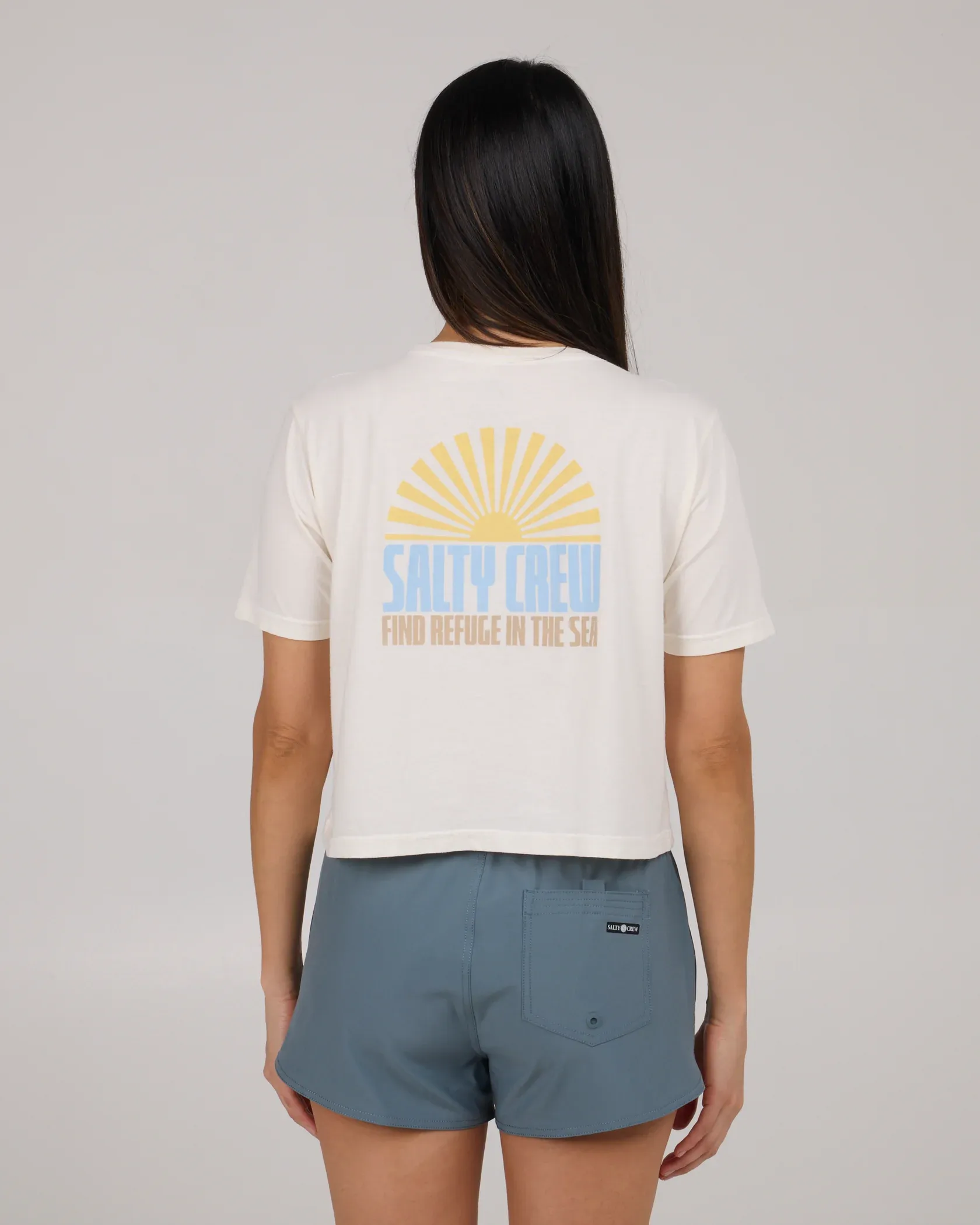 Salty Crew Womens In The Rays Crop Tee - Off White