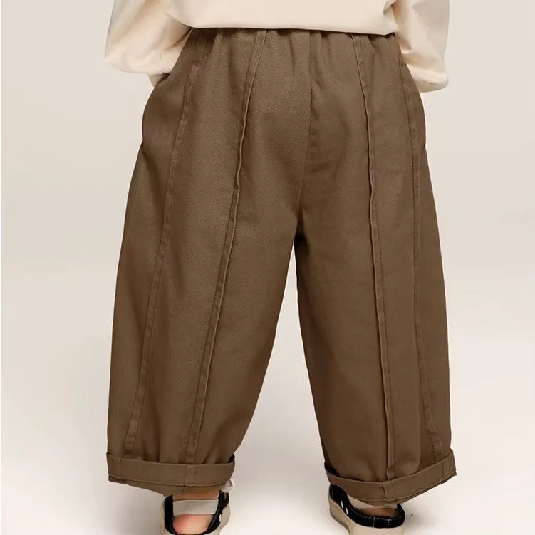 Seam Front Wide Leg Trouser Pants (Mocha)
