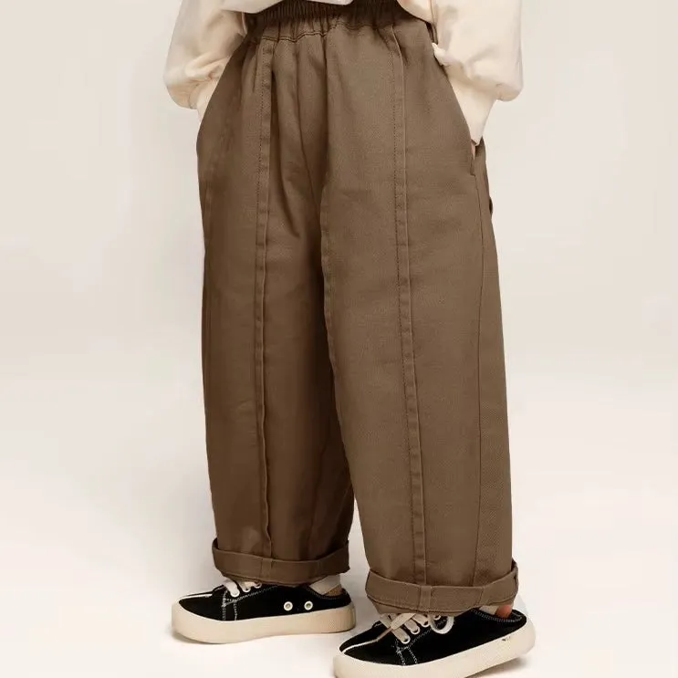 Seam Front Wide Leg Trouser Pants (Mocha)