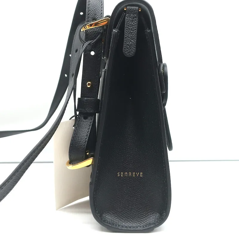 Senreve Alunna Backpack Black Pebbled Leather Crossbody Bag NEW