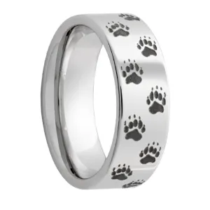 Serinium Pipe Cut Band with Bear Tracks Laser Engraving
