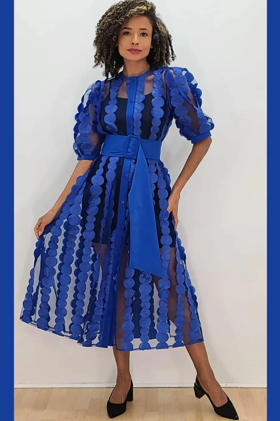Sheer Overlay Maxi Dress