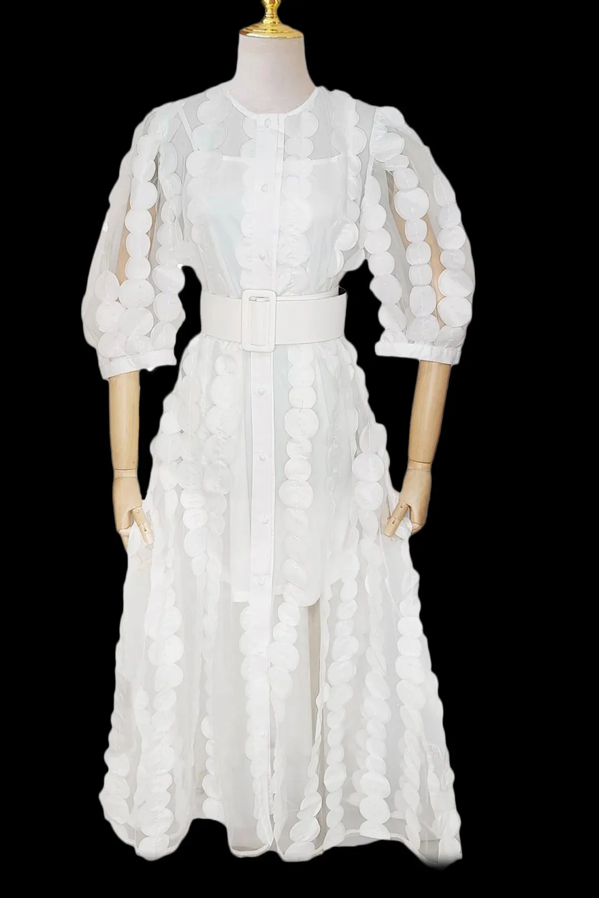 Sheer Overlay Maxi Dress