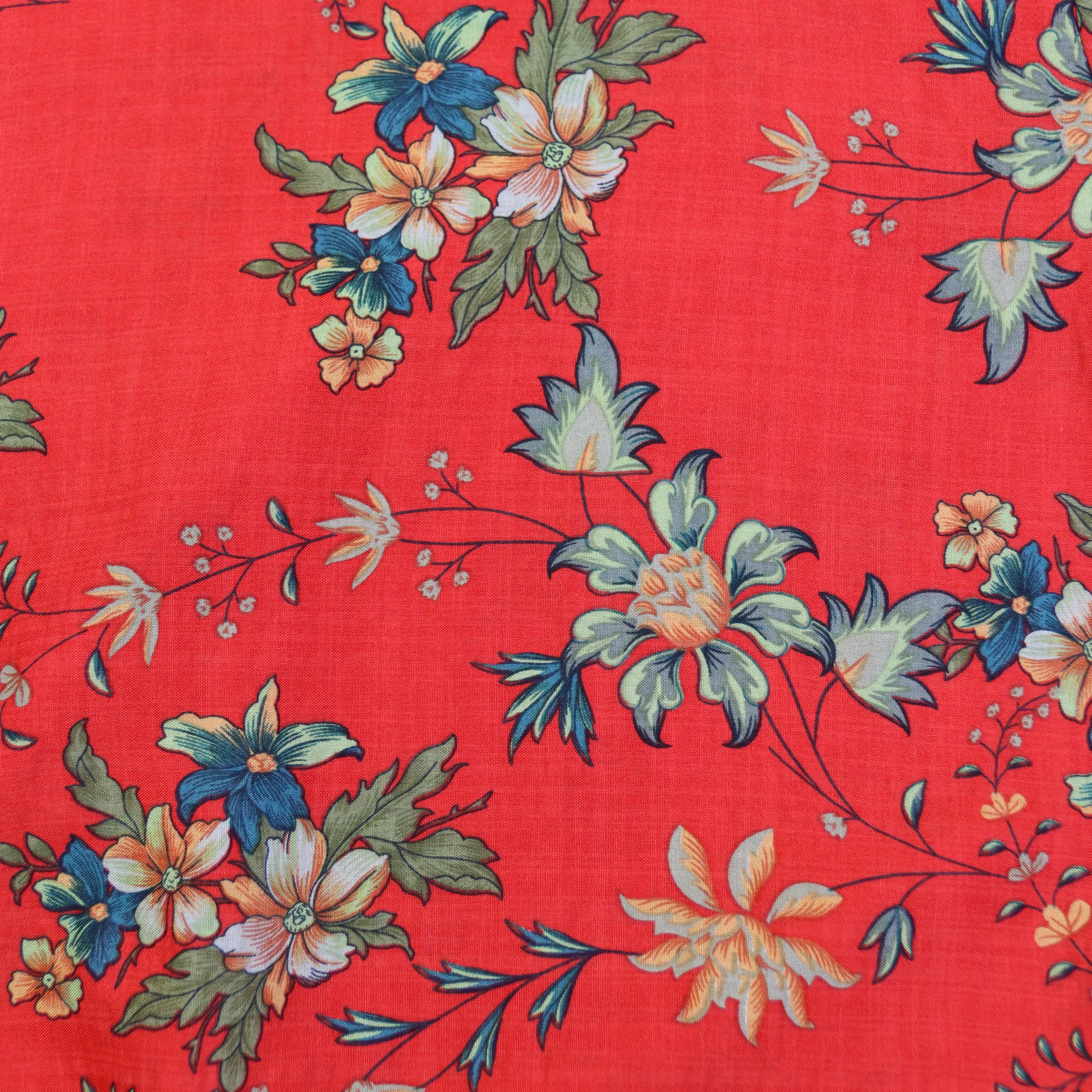 Short Sleeve Verity Tie Top - Candy Red Floral