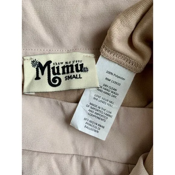 Show Me Your Mumu Princess Di Ballgown Maxi Skirt in Beige Small A-Line Party