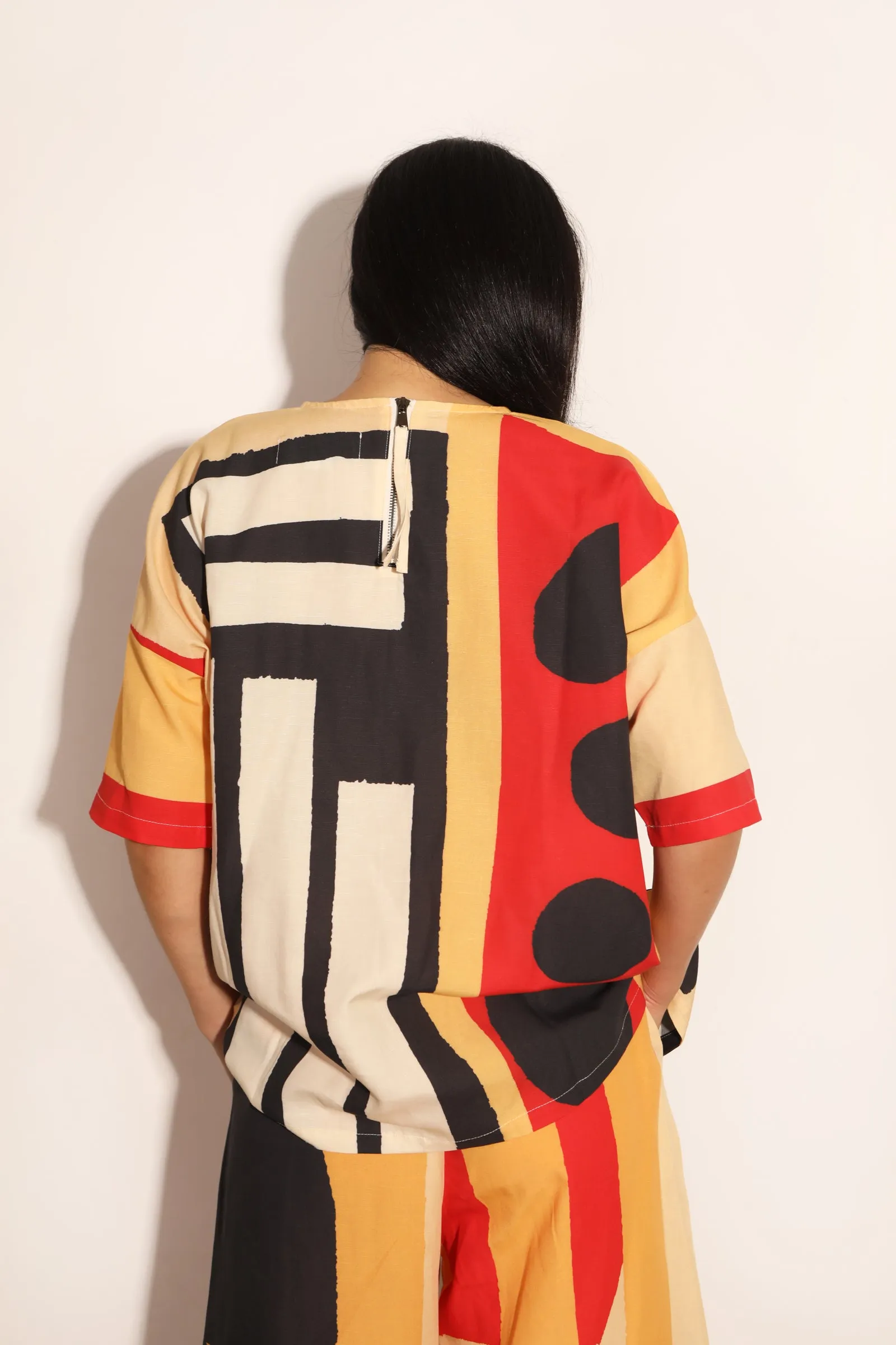 Silas Top Collage Print Bold
