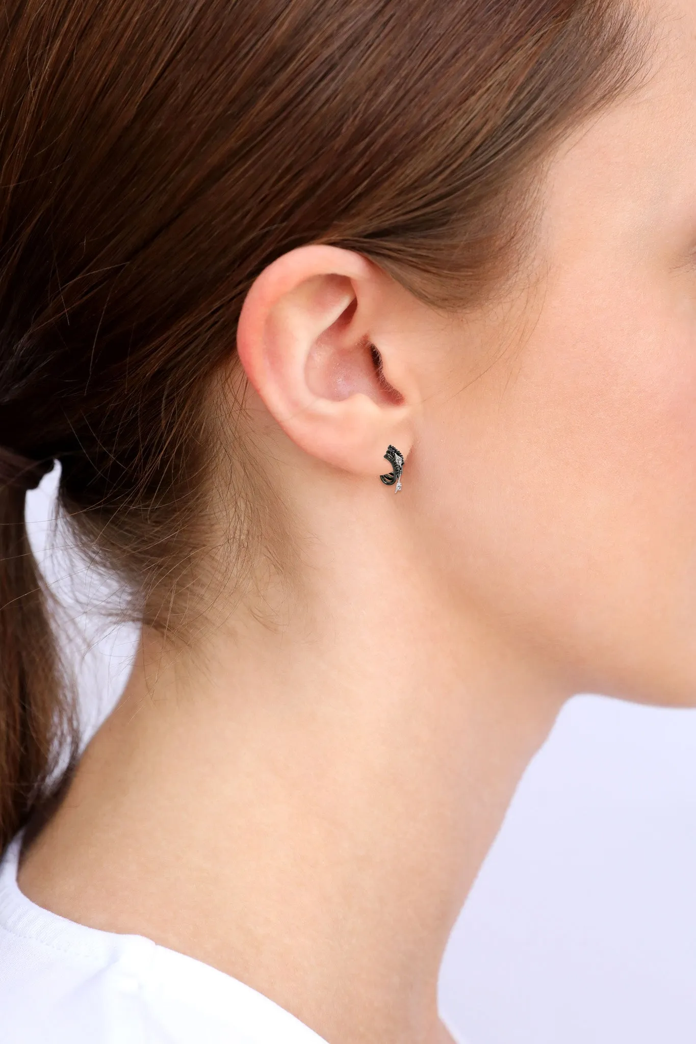 SILVER CRIVELLI WITH BLACK SAPPHIRE EARRINGS