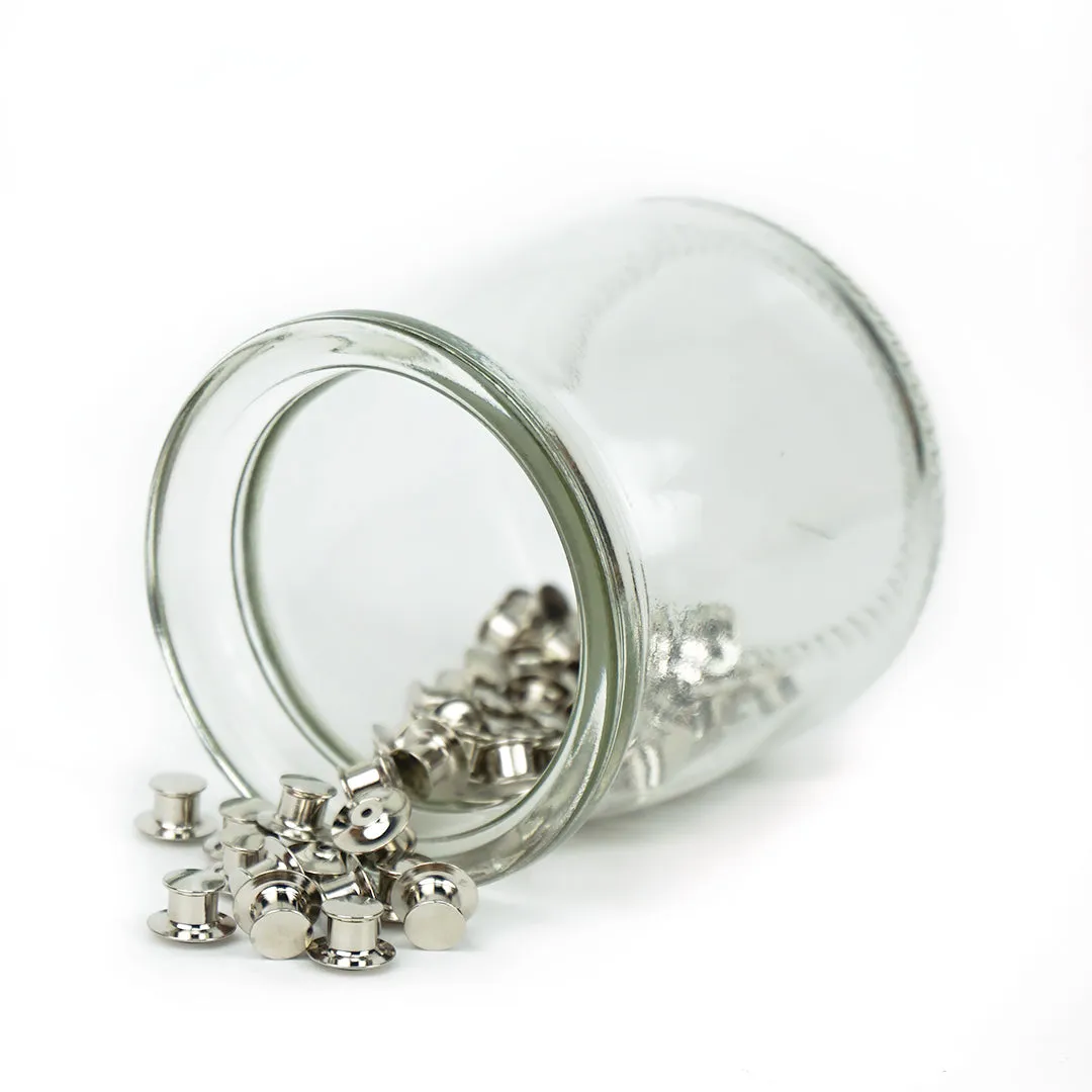 Silver Deluxe Locking Pin Backs (Backing Clasp) for Enamel Pins | Pack of 5
