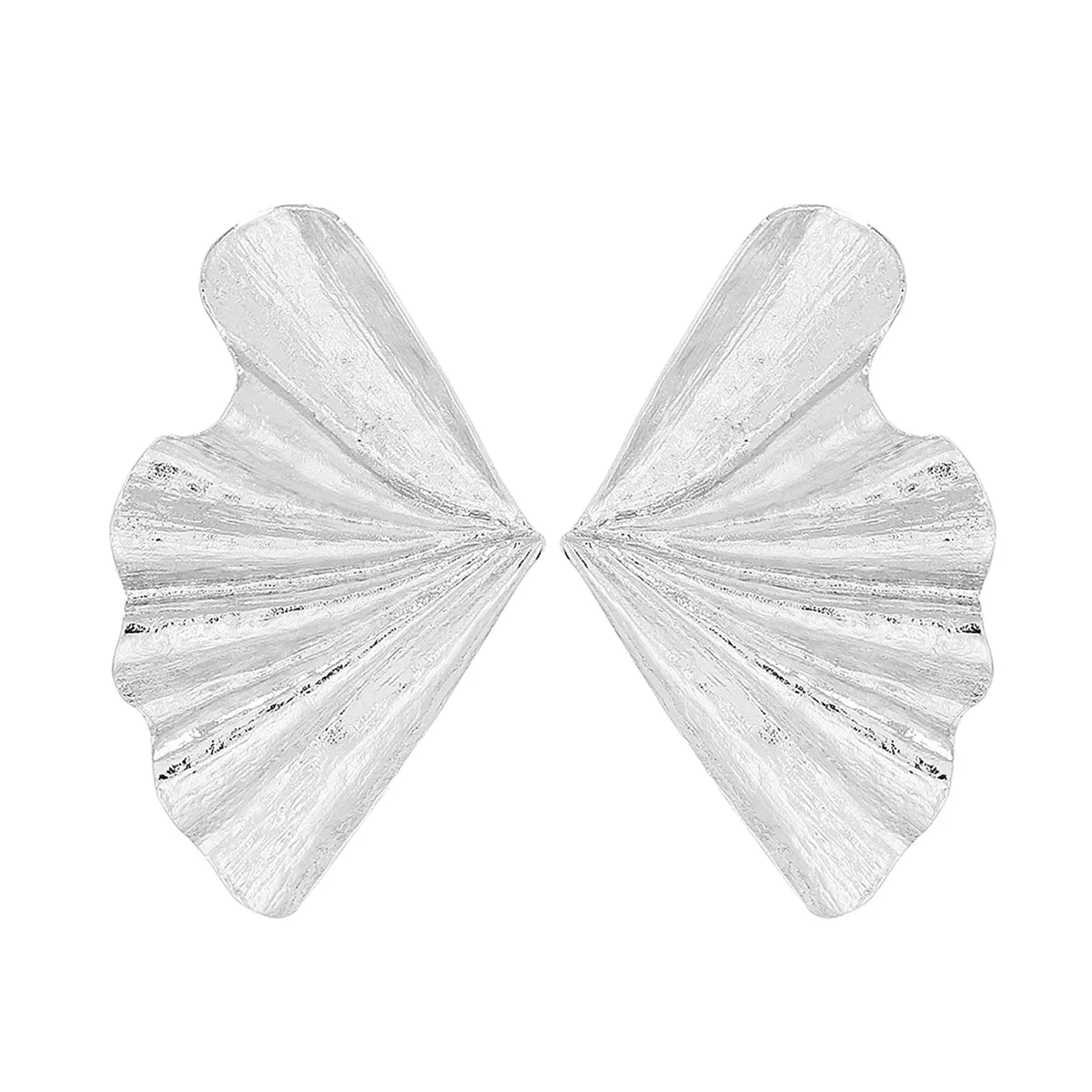 Silver-Plated Fan Stud Earrings