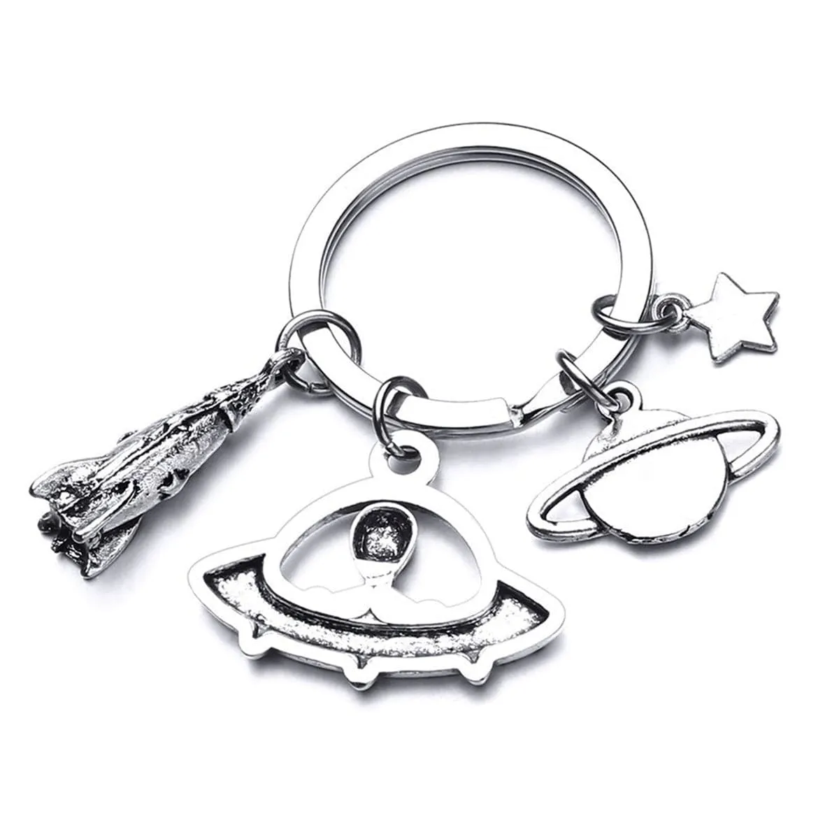 Silver-Plated 'I Want To Believe' Alien Key Chain