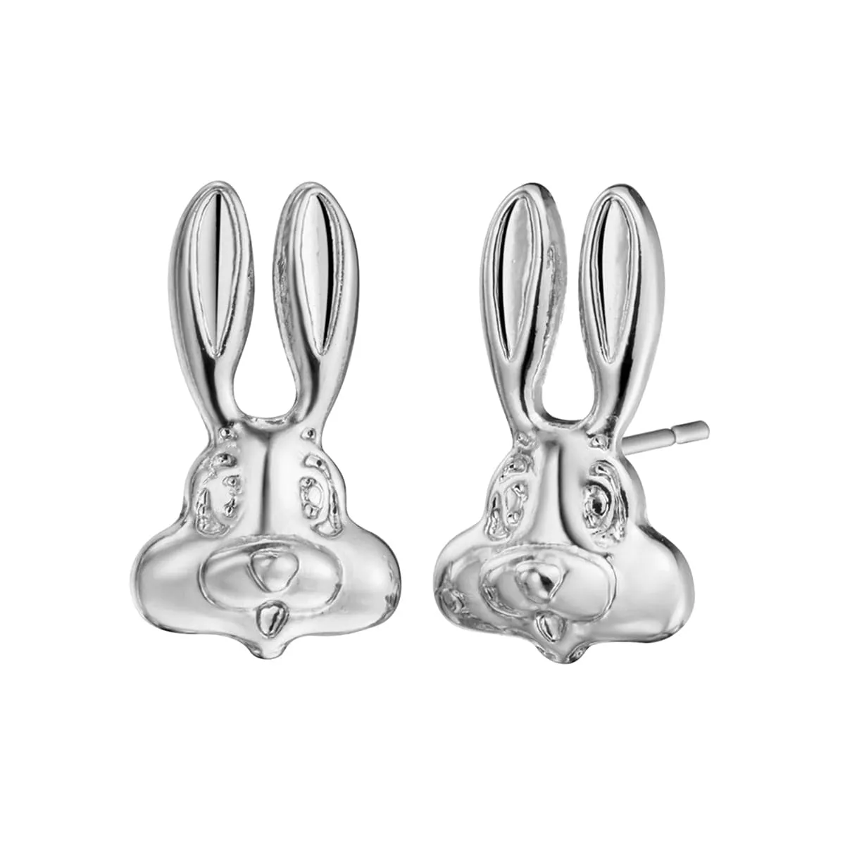 Silver-Plated Rabbit Stud Earrings