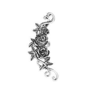 Silver-Plated Rose Ear Cuff