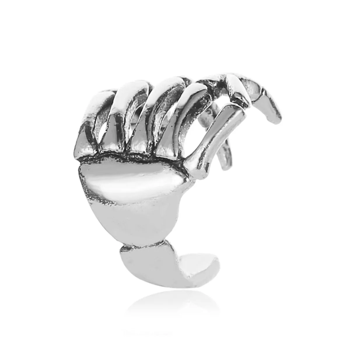 Silver-Plated Skeleton Hand Ear Cuff