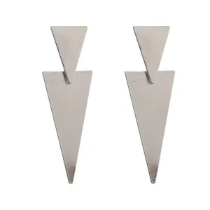 Silver-Plated Triangle Drop Earrings