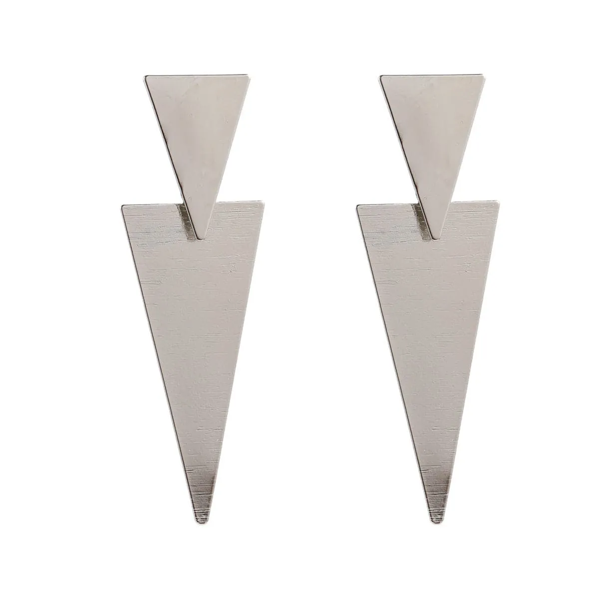 Silver-Plated Triangle Drop Earrings