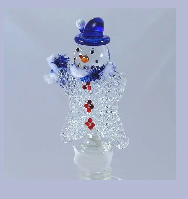 Silver Snowman Hand Crafted Bottle Stopper